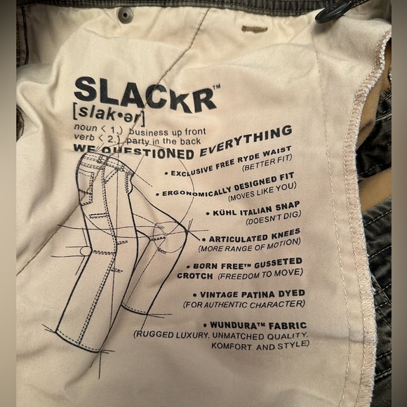 Kuhl Slackr Pants Men's 42x30 Green Straight Leg Vintage Patina Dye - Picture 2 of 13